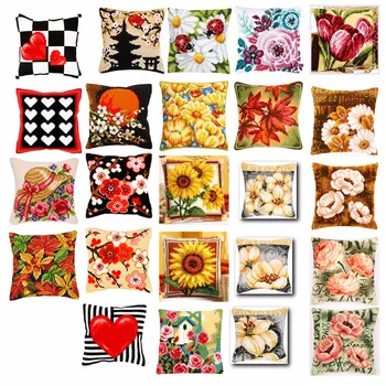 

animals10 style Cross Stitch Pillow Mat DIY Craft Tapestry Pillow 42CM by 42CM Needlework Crocheting Cushion Embroidery