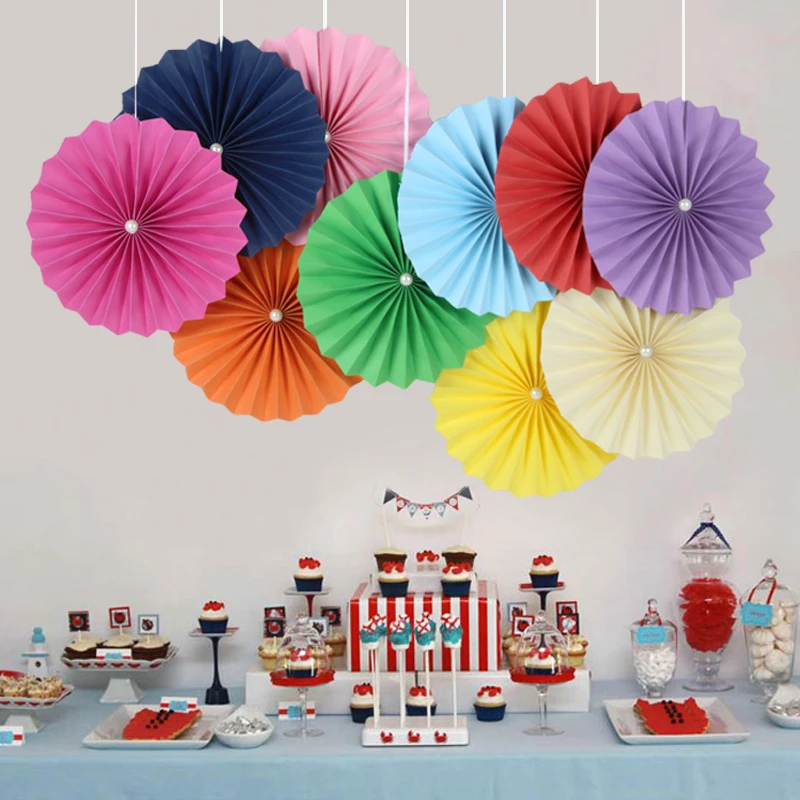 

15/20/25/30/35/40CM Mixed Size Chinese Tissue Paper Fan Fancy Decorative Flowers for Wedding Decorations Baby Showers Supplies