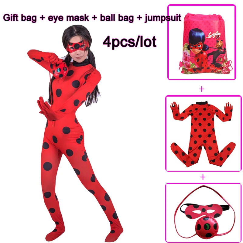 

Ladybug costume for adult children girls shoes ladybug costume lady bug marinett Zentai Halloween cosplay costume