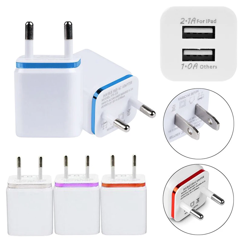 2 5*2 5*4 5 см двойное USB зарядное устройство для мобильного телефона 5V2.1A/1A EU US вилка