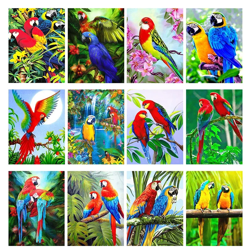 

5D Diamond Embroidery Animal Parrot Cross Stitch DIY Diamond Painting Full Diamond scenery rhinestones Home Decor gift