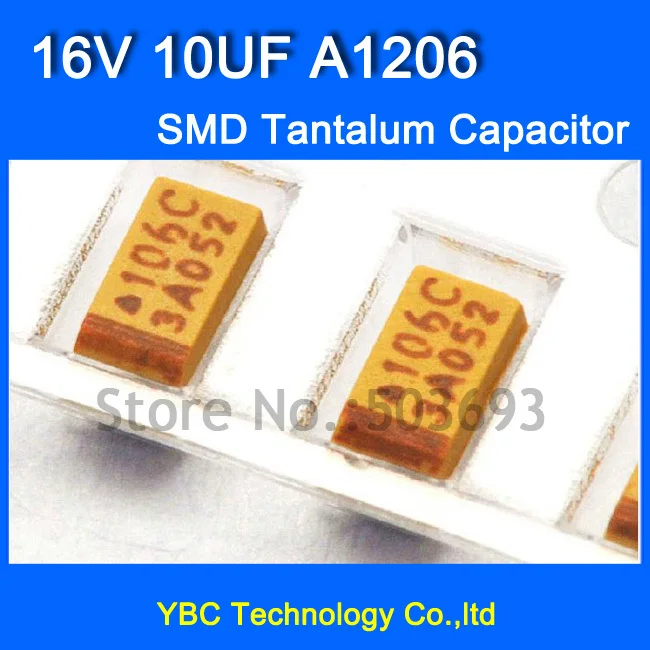 

Free Shipping 100pcs/lot 1206 SMD Tantalum Capacitor 16V 10UF A1206 10% Tolerance
