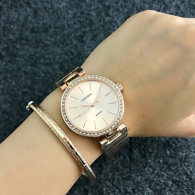 

Ceasuri Design Crystal Women's Watches CONTENA Fashion Ladies Dress Wristwatches New Female Watch Luxury Femme Montre Etanche