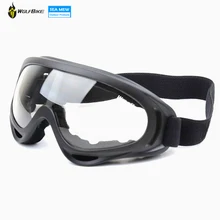 WOLFBIKE Black frame Adult Snowmobile Ski goggles Protective Glasses Outdoor Motorcycle Cycling Sunglasses Eyewear Transparent
