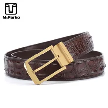 McParko Genuine Crocodile Leather Belt Men Luxury Alligator Belt Stainless Steel Pin Buckle and Automatic Buckle Belt For Men fashionable crocodile and letter z shape inlay design auto buckle belt for men