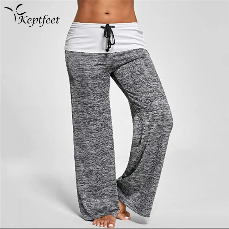 High-waisted Cropped Wide-leg Plus-size Yoga Pants