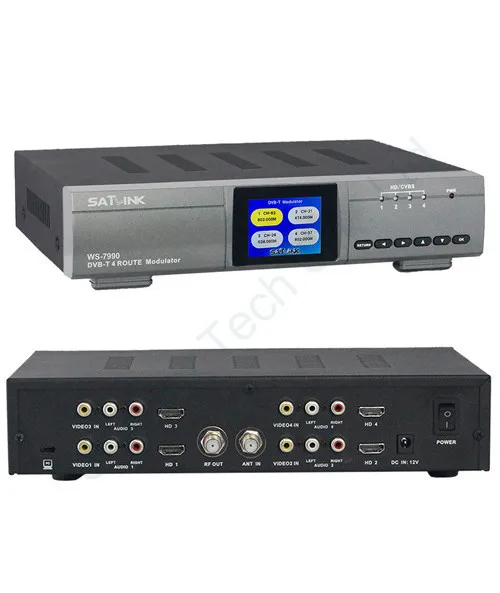 SATLINK WS 7990 четырехканальный HD модулятор DVB T AV FULL 1080p цифровой радиочастотный T|rf