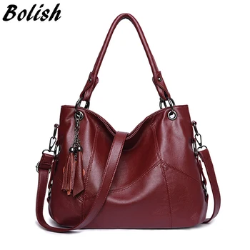 

Fashion Tassels Women Totes Soft Pu Leather Shoulder Bag European and American Crossbody Bag Patchwork Bag for Daily Use Ipadbag