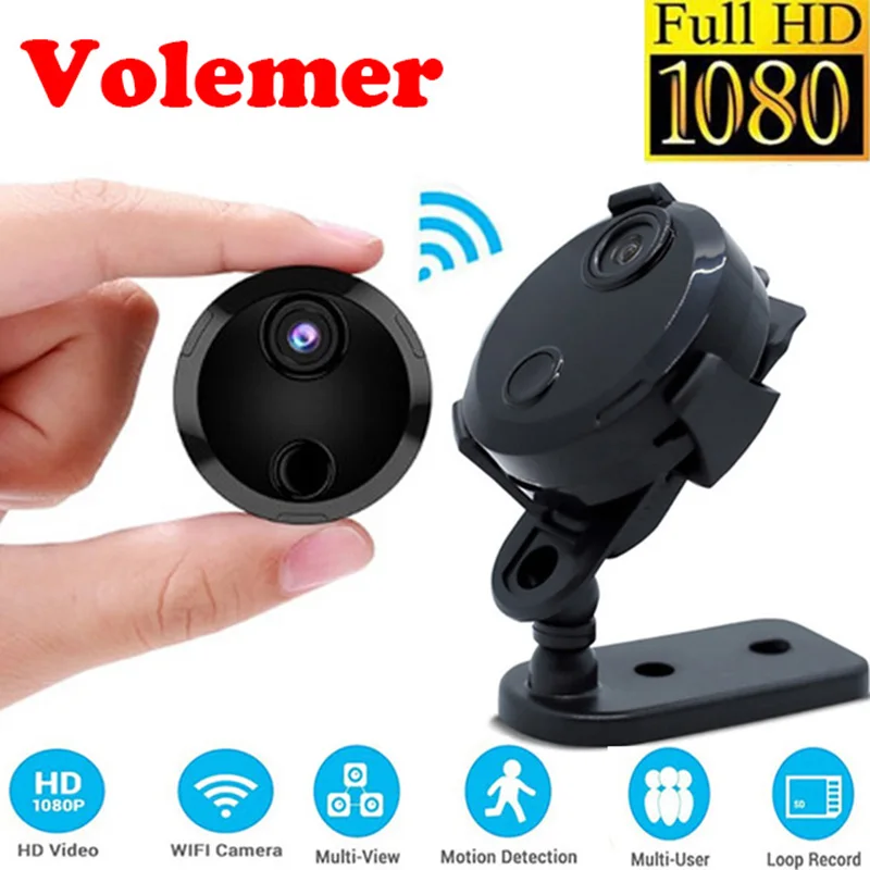 

Volemer Wifi Mini Camera IP Network Camcorder 1080P Wide Angle 150 Degree Invisible Video Recording Motion Detection Micro Cam