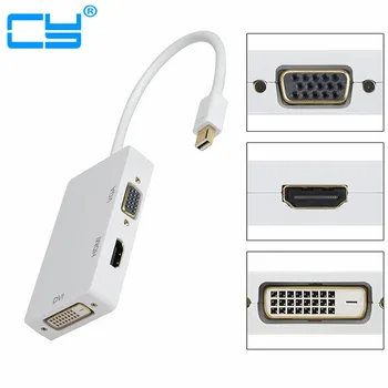 

Thunderbolt Mini DisplayPort to DVI VGA HDMI Cable Adapter 3 in1 for MacBook iMac Surface Pro Surface Pro 3 ThinkPad X1