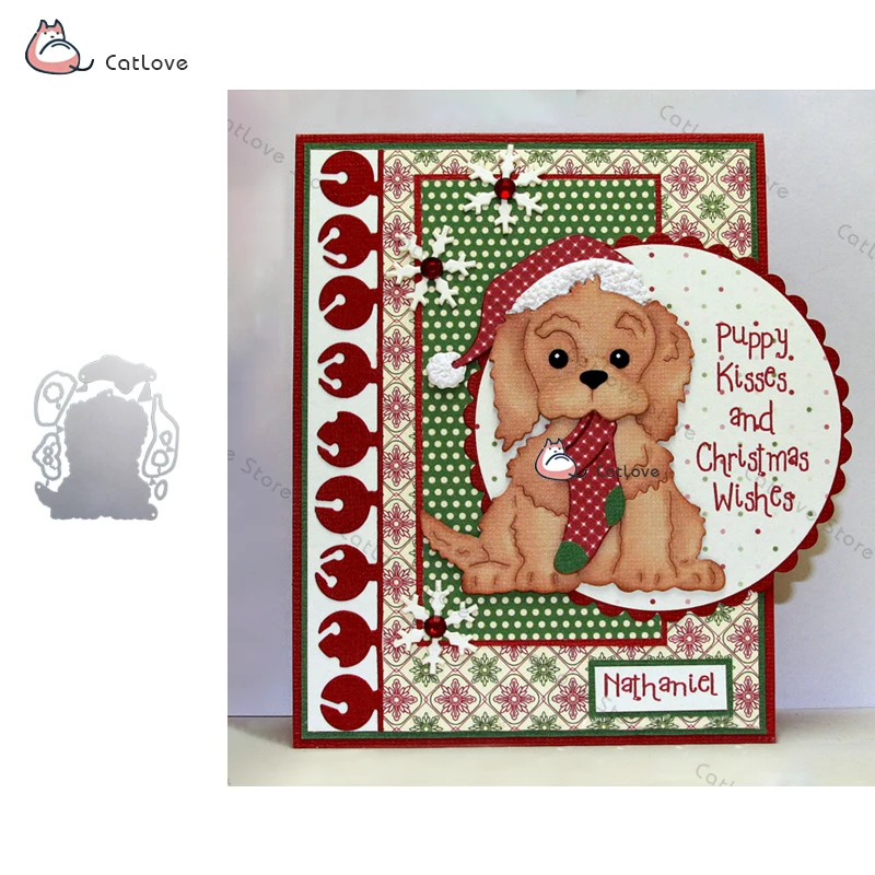 

Lovely Dog Metal Cutting Dies Christmas Stencils For DIY Scrapbook Paper Card Decorative Craft Embossing Die Cuts New 2019