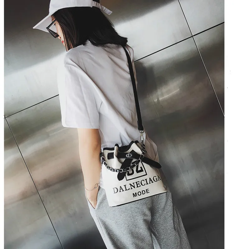 2018 Новый Письмо сумка мешок Для женщин мода цепь женский шнурок Crossbody женская