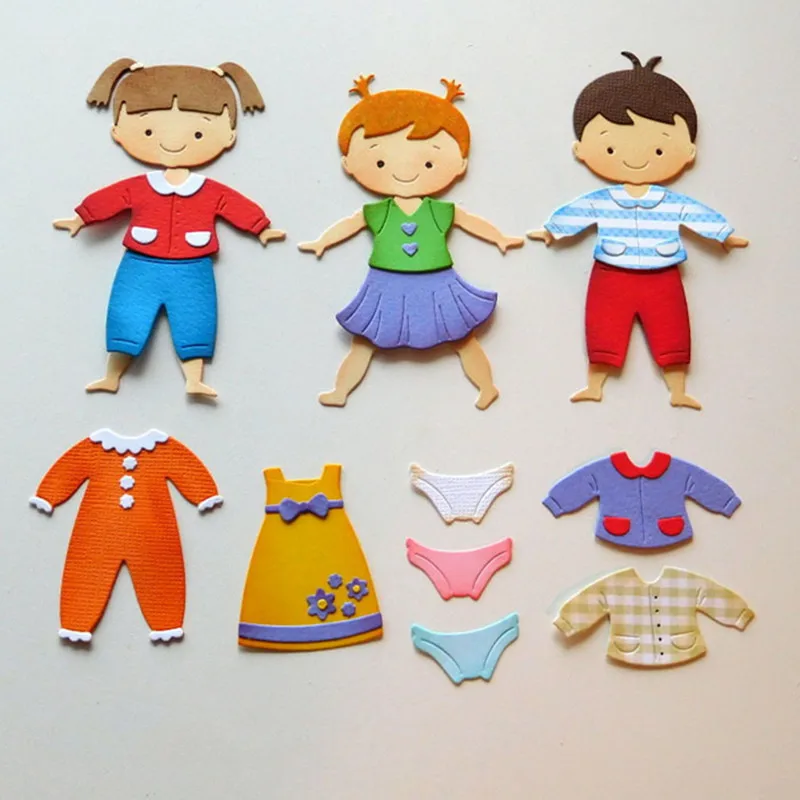 

New Lovely Boy and Girl Metal Cutting Die Stencils Template for Scrapbooking Card Album Embossing Decor DIY Metal Crafts Gift