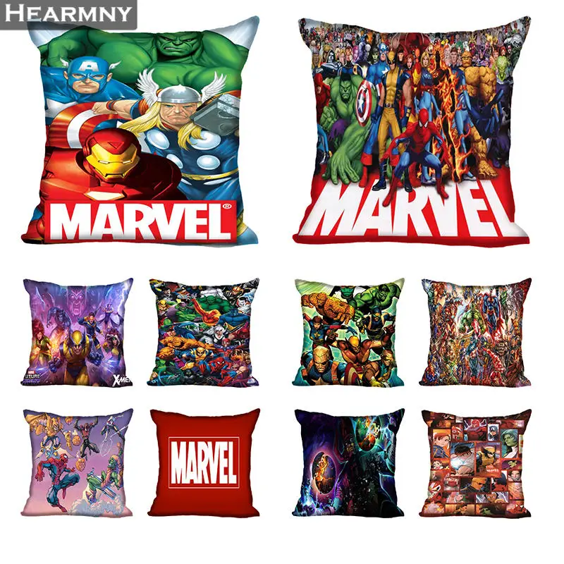 

Marvel Pillow Cover High Quality Bedroom Home Office Decorative Pillowcase Square Zipper Pillow Cases Satin Soft No Fade