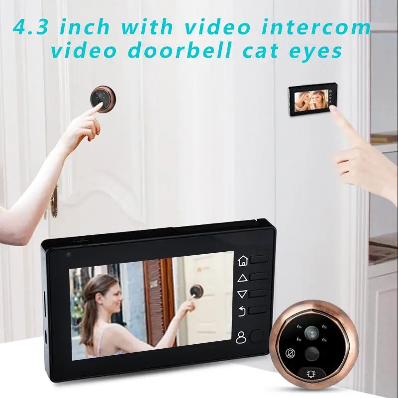 

giantree 4.3 inch HD Smart Digital Doorbell Intercom Viewer Peephole Doorbell Video Record Rechargeable IR Night Vision