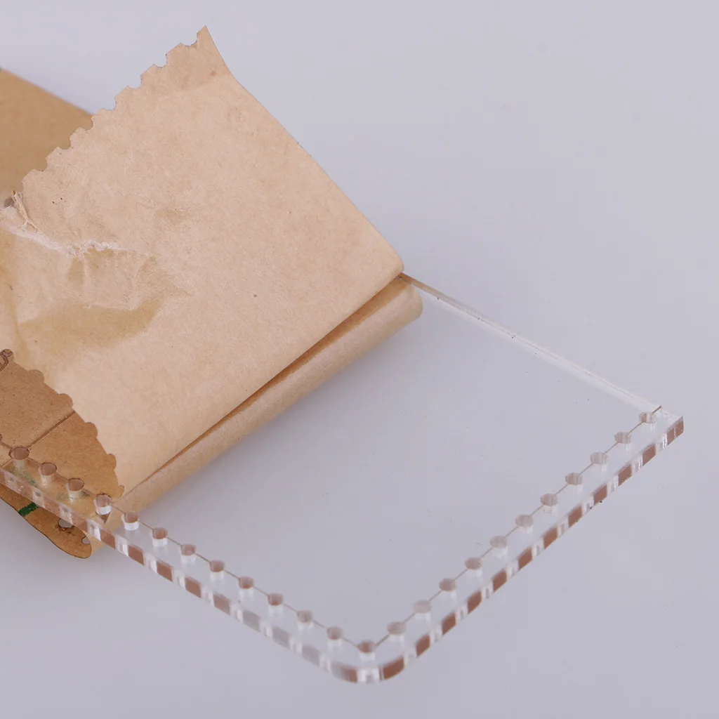 4Pcs Clear Acrylic Mini Card Bag Stencil Template Set Leather Craft DIY Tools for Beginner or Professional
