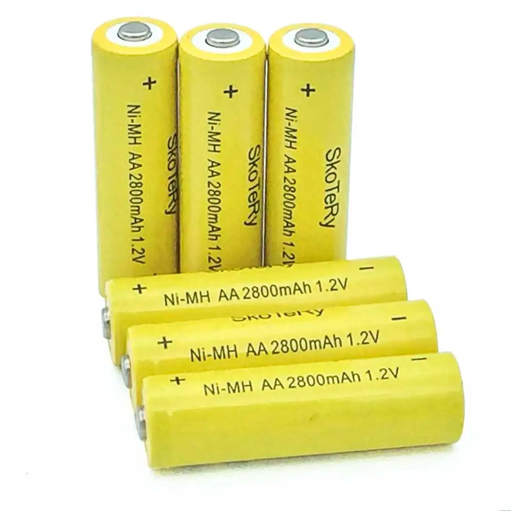 6 шт./лот AA Ni MH 1 2 V перезаряжаемый 2800mAh нейтральный Аккумулятор Перезаряжаемый