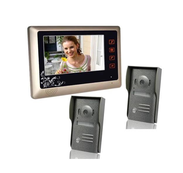

Video Door Phone 7 Inch LCD Color Doorbell Intercom Entry System Kit Unlock Night Vision Monitor and Rainproof IR Camera