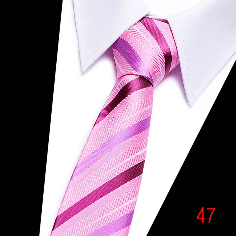 Шелковый галстук тощий 7,5 см цветочный галстук Высокая мода клетчатые галстуки для мужчин тонкий хлопковый галстук галстуки мужские gravatas - Цвет: 47
