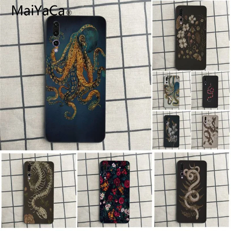 

MaiYaCa octopus snake flower Coque Shell Phone Case For Huawei honor 9 10 7s 8 p20 Cell phone case