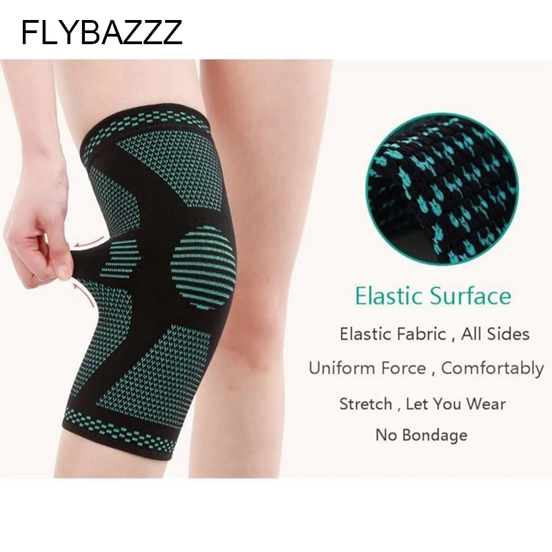 

FLYBAZZZ Breathabe Outdoor Sports Knee Pads Support Patella Guards Gym Fitness Protector Silicone Antislip Shock For Men Women
