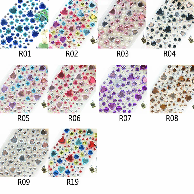 1 лист, красивые хрустальные стразы в форме сердца, декоративные наклейки для автомобиля, стильные аксессуары для мобильных телефонов/ПК, алмазные наклейки
