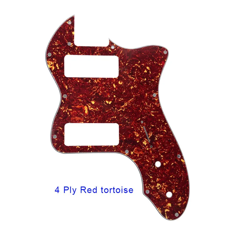 Запчасти для гитары Pleroo-для классической серии '72 Telecaster Tele Thinline Guitar pickguard Scartch Plate с пикапами Humbucker P90 - Цвет: 4Ply Red Tortoise
