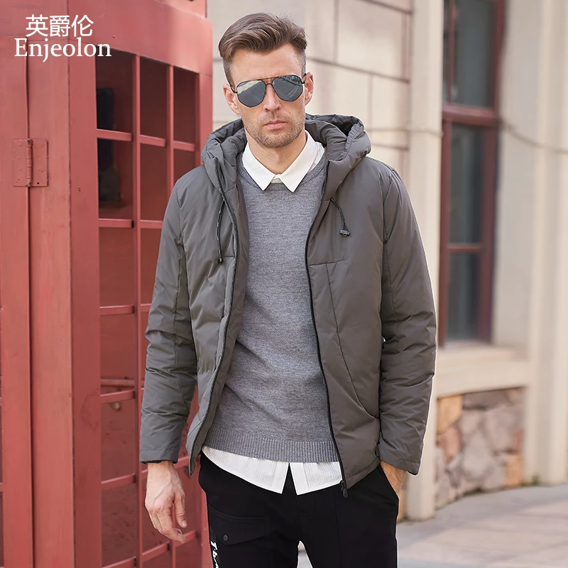 

Enjeolon brand winter duck down jacket light men hat down jacket men winter jacket coat for men duck down coat for men MF0101