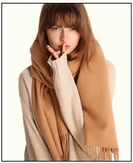 Brand Designer Winter Cashmere Scarf For Women Unisex Wool Scarf Pashmina Solid Color Tassels Ladies Stole Wrap Men Scarves