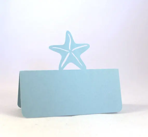 starfish shape tent place cards ocean Wedding bridal baby shower Party seating table number name Tented Escort Cardpc001