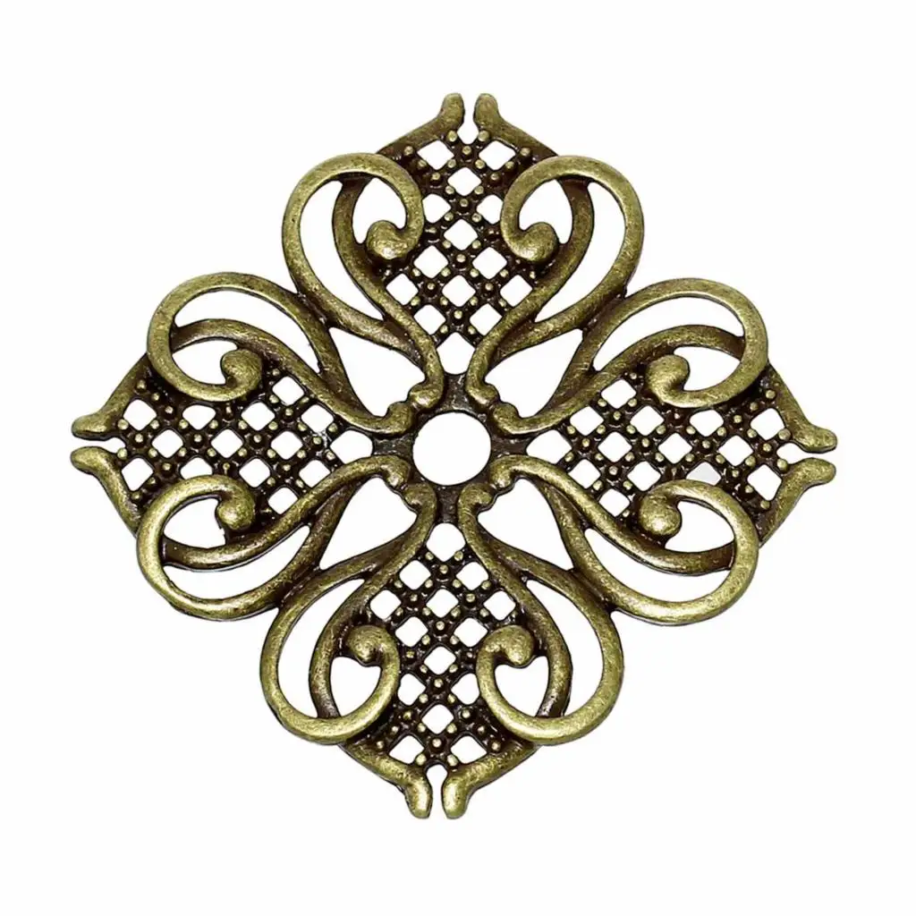 

8SEASONS Embellishments Findings Flower Hollow Antique Bronze 44mm(1 6/8") x 44mm(1 6/8"),5 PCs Hot new