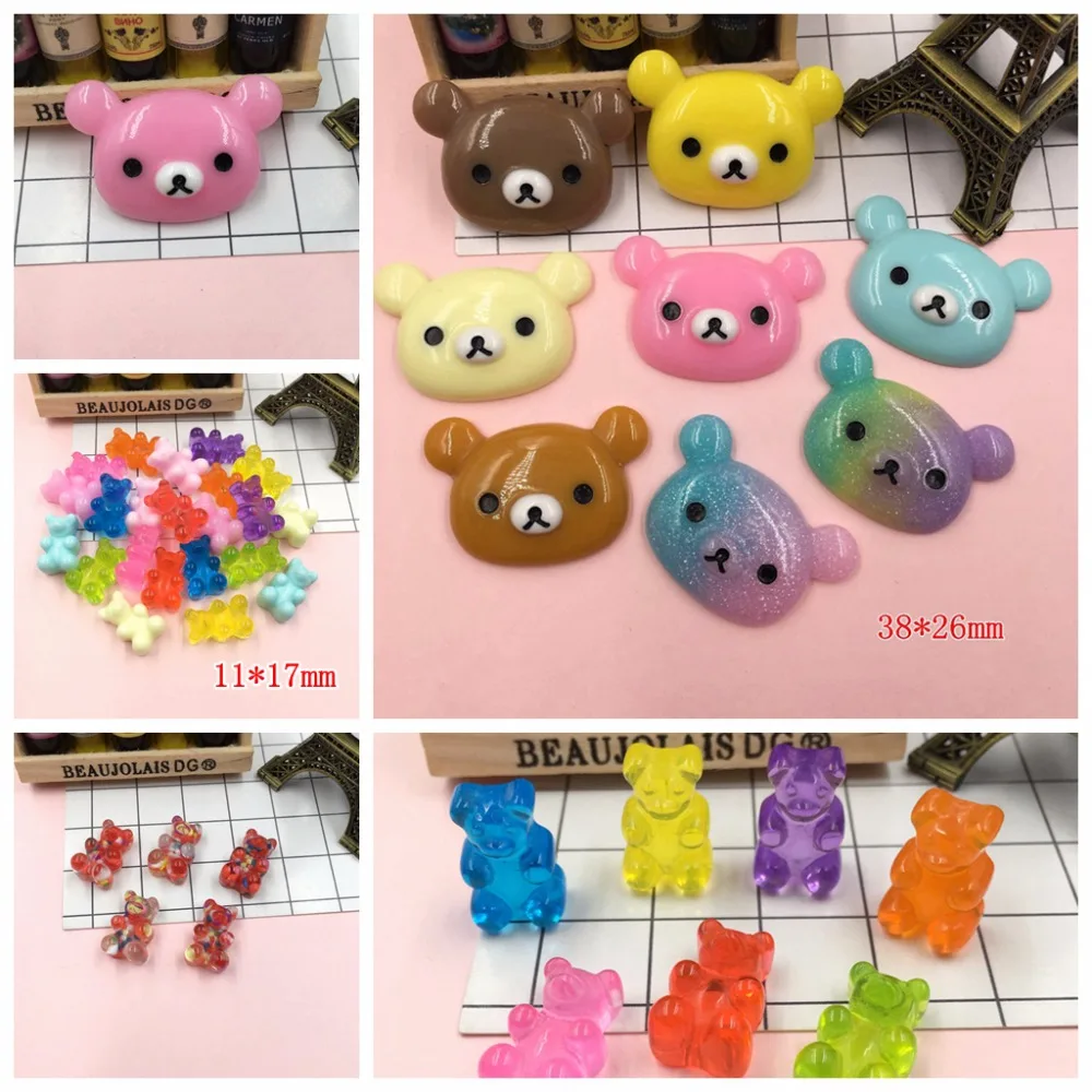 

Free Shipping! Resin Kawaii Adorable Bear Head, Resin Flatback Cabochon for Hair Bow Center, Phone Decoration, DIY