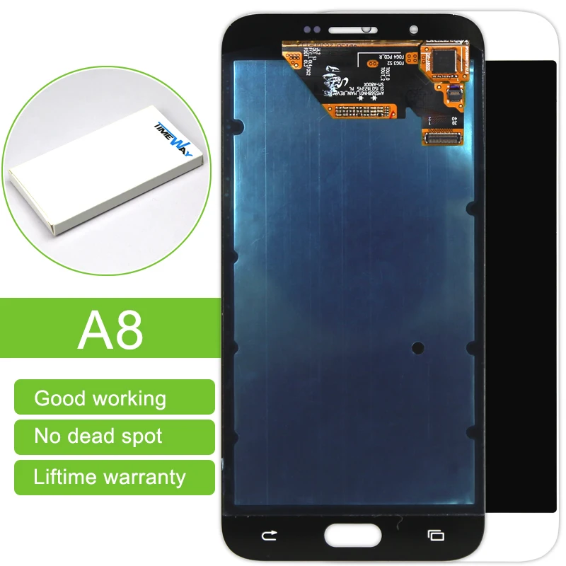Time-limited 5pcs/lot 100% New Lcd Display Touch Screen Digitizer Assembly For Samsung A8 A8000 White/blue Free Dhl Shipping 5pcs lot official original new a quality screen for 6s lcd display black white
