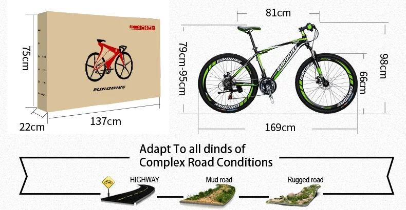 Top EUROBIKE GTR 21 Speed  Aluminum Mountain bike Dual Disc Brake Mountain bicycle 3