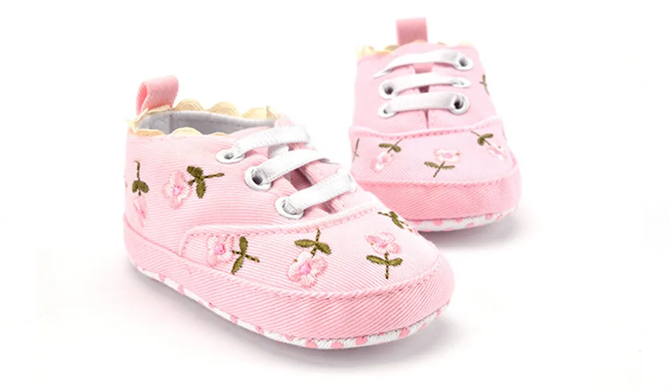 Baby Girl Shoes White Lace Floral Embroidered Soft Shoes Prewalker Walking Toddler Kids Shoes First Walker free shipping