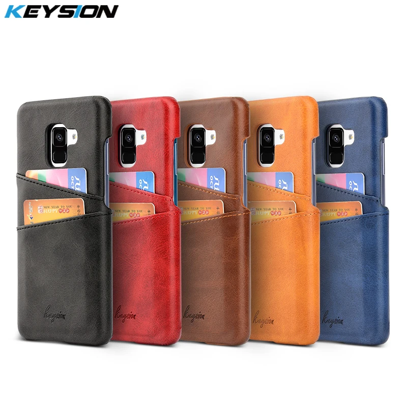 Чехол для телефона KEYSION Samsung Galaxy A8(2018) A8 Plus 2018 кожаный роскошный винтажный кошелек