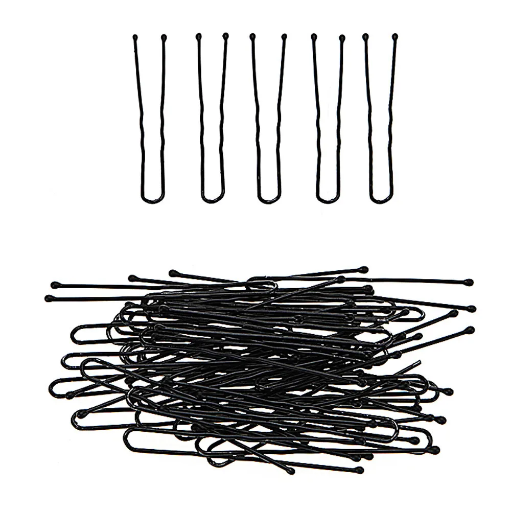 

50pieces of black wire hairpin clip type curling wave fork handle handle salon invisible hairpin hairpin coletas para el pelo50*