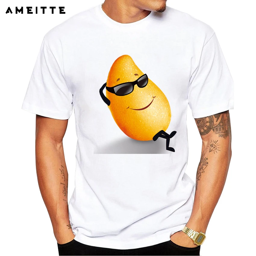 Camiseta con estampado de Mango para hombre, camisa de estampado de de dibujos animados, holgada, de marca, a la moda, Geek, 2019| Camisetas| -