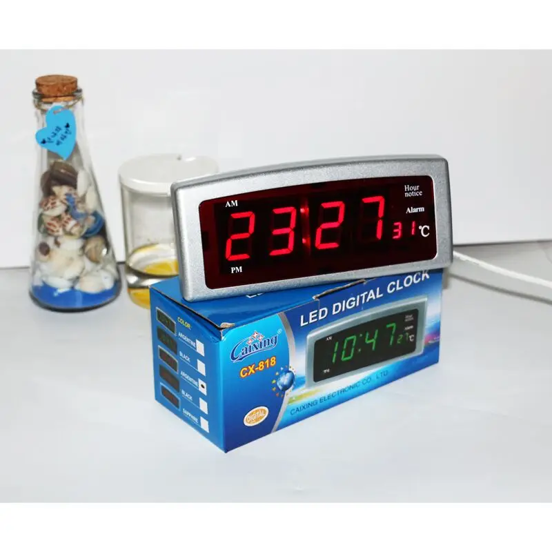  Digital Clock LED Electronic Desk Alarm Clock with Temperature Display for Home Office Decorative M