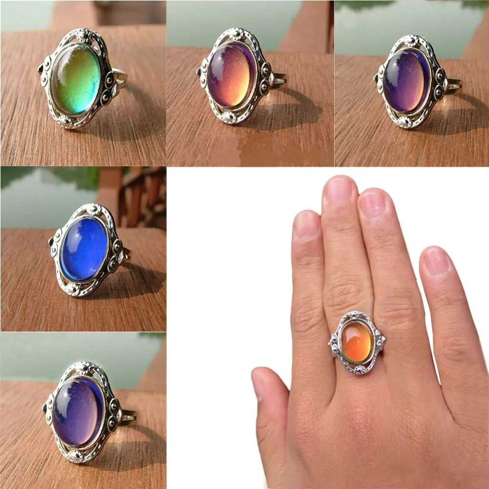 

Mother's Day Gift Moon Stone Ring Moood Ring Creative Temperature Chnage Color Rings For Women