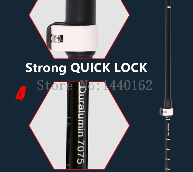 TP004  7075 Aluminum alloy trekking poles Telescopic nordic walking (23)
