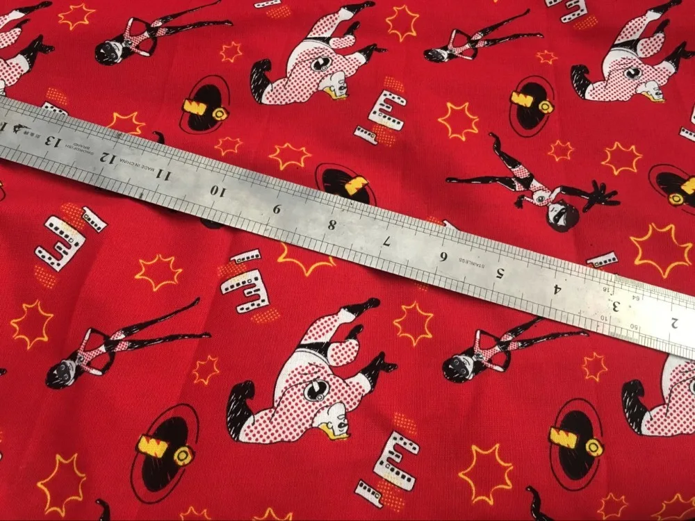 1 ярд хлопок инкрементные в красный DIY ткань занавеска Подушка ширина 110 см