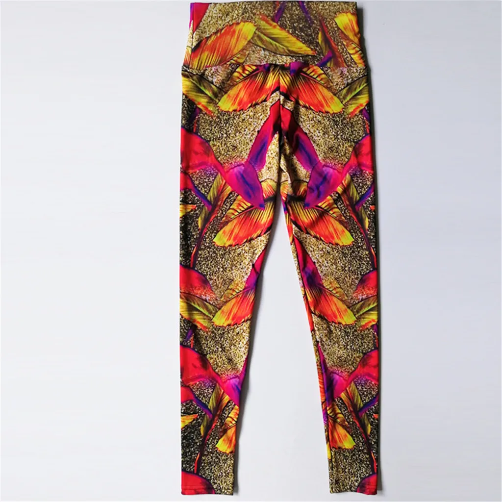 Ladies'printed Высокая талия бедра стрейч под брюки для бега фитнес штаны для йоги спортивная одежда женская спортивная одежда legence