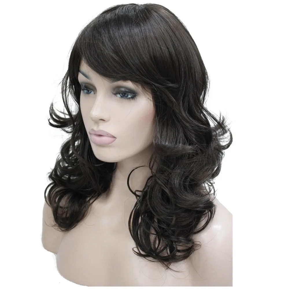 

StrongBeauty Women's Wig Bob Long Wavy Layered Hair Black/Auburn Synthetic Full Wig 8 Color