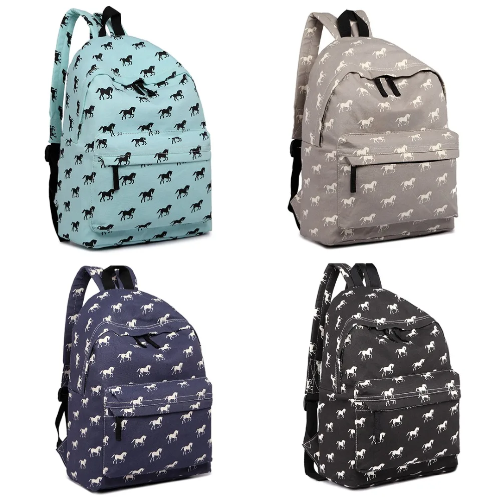

Miss Lulu Backpacks School Bags For Girls Teenagers Children Kids Horse Fur Ball Schoolbags Book Bag Daypack Rucksack YD1401
