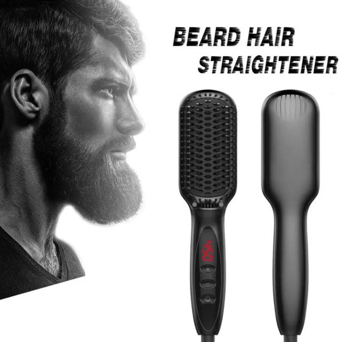 

110-220V Comb Men Quick Beard Straightener Irons Hair Straightener Styling Tools with LCD Beard Styling Detangling Straightening