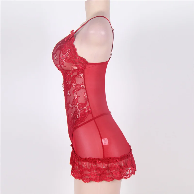 Nuisette Femme Babydoll кружево Цветочный Прозрачный сорочка сексуальная Dessous 5XL 7XL плюс размеры Лидер продаж кукла сексуальное белье RS70218