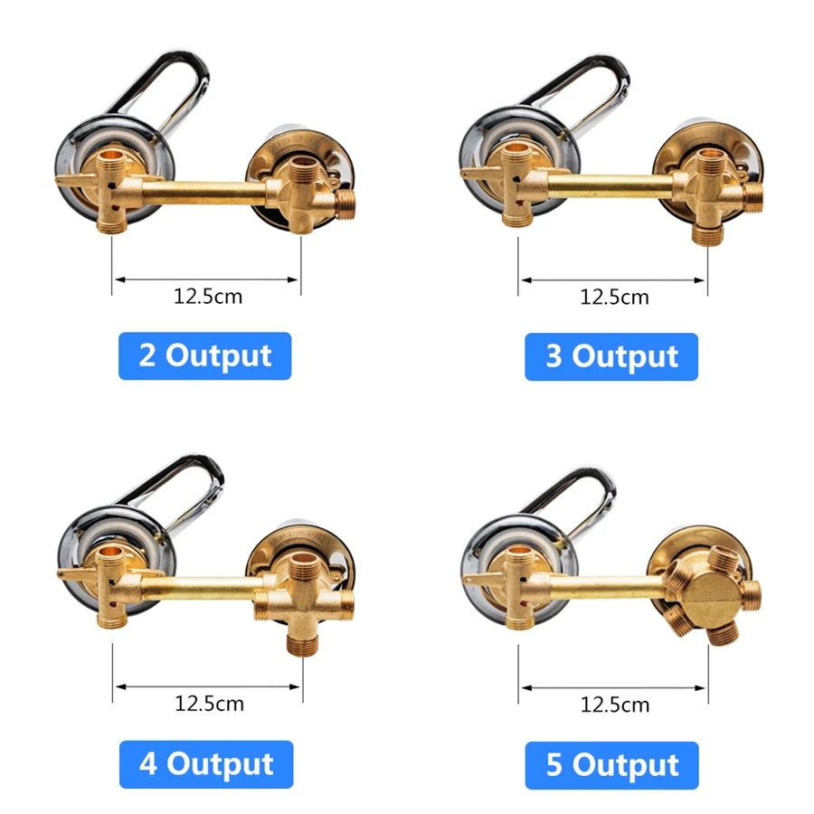 2/3/4/5 способов водоотводная труба с резьбой латунный смеситель для душа переключатель; высотка каблука 10 см/12,5 см/14,5 см холодный и горячий смесительный клапан Ванная комната