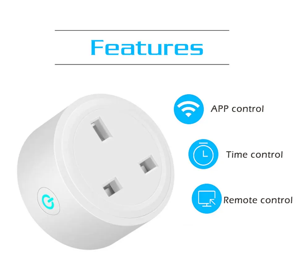 1 PC Smart WiFi Socket UK Plug Home Wireless Outlet Voice Intelligent Control APP  Remote Control Timer Alexa Echo Google HOME (2)