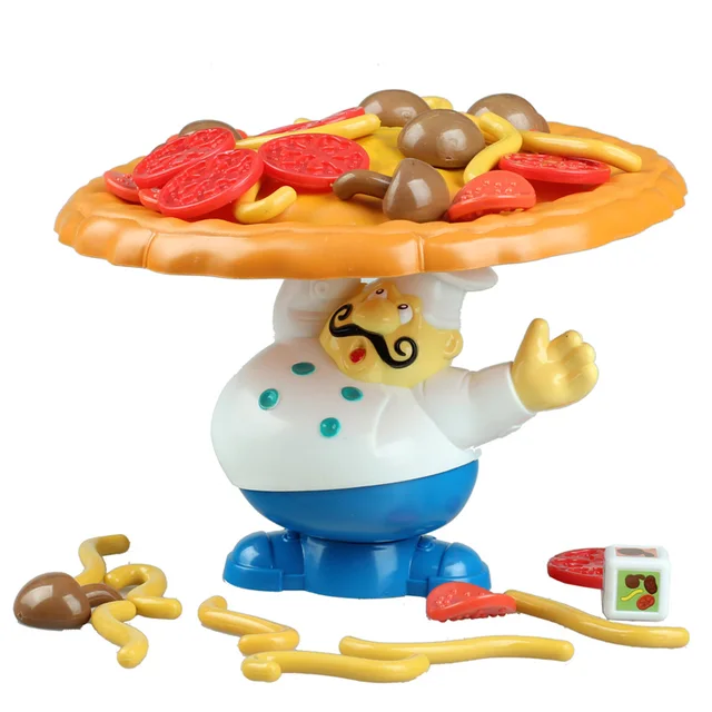 Chef cook Pizza food tower balance board game in Board Games from